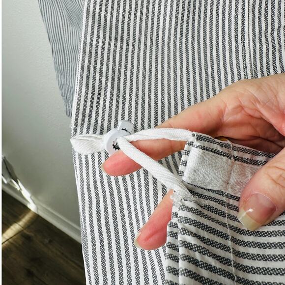 Sanctuary White & Gray Striped Cropped Utility Trouser Pant Cinched Ankle 27 - Picture 9 of 15